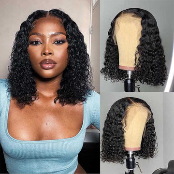 Ali Annabelle Deep Wave Short Bob Curly Lace Front Human Hair Wigs